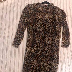 Shear leopard party dress